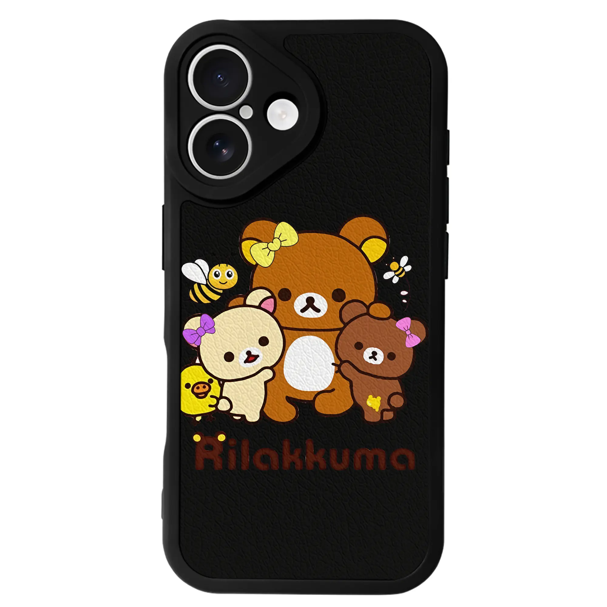 リラックマ (Rilakkuma) グッズ コリラックマ (Korirakkuma) - IPhone 16シリーズ対応 ・ シリコンスマホケース ・ レザー調 ・ 高精度フィット ・ 耐衝撃 ・ ワイヤレス充電対応 ・ 精密カット